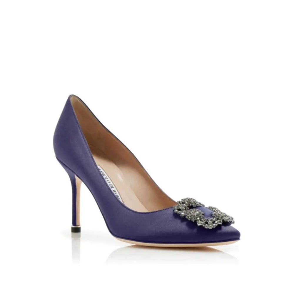 Authentic Manolo Blahnik navy Embellished Women's Heels
